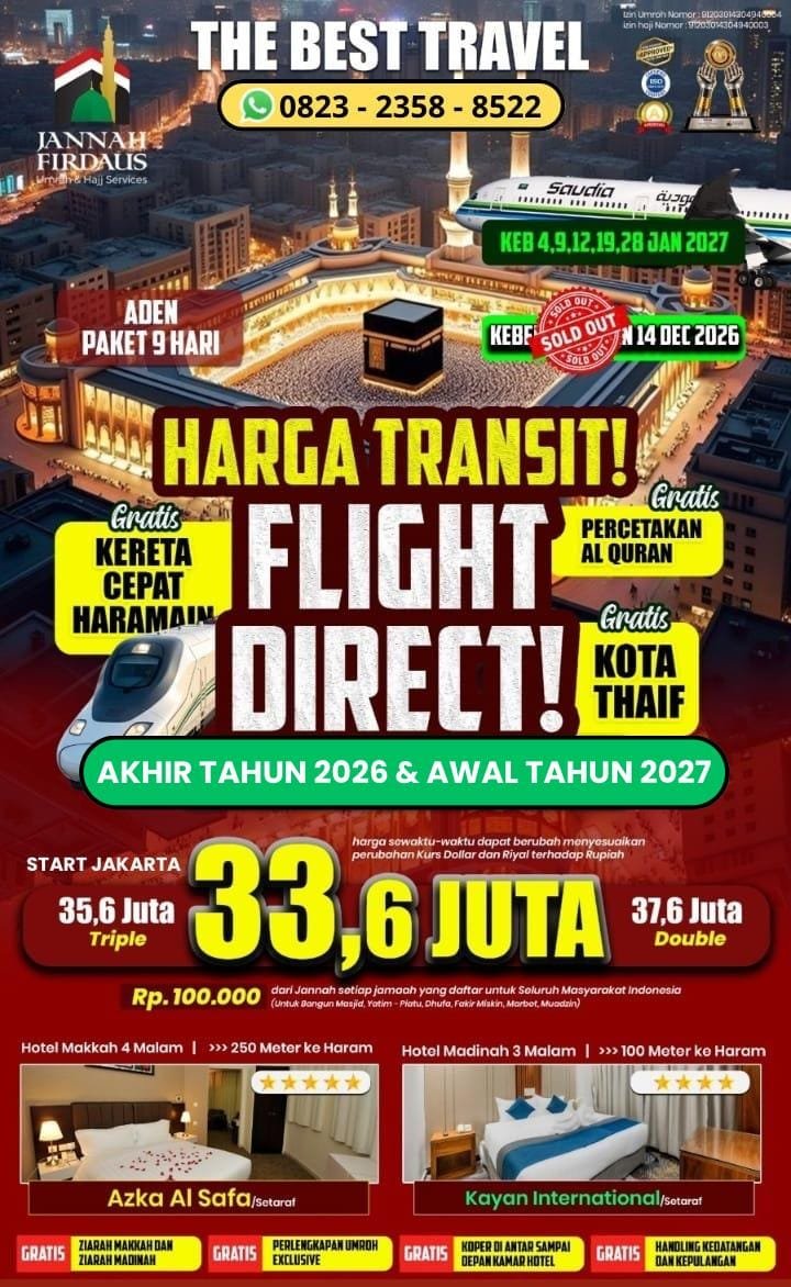 Paket Aden Akhir Tahun 2026 dan Awal Tahun 2027